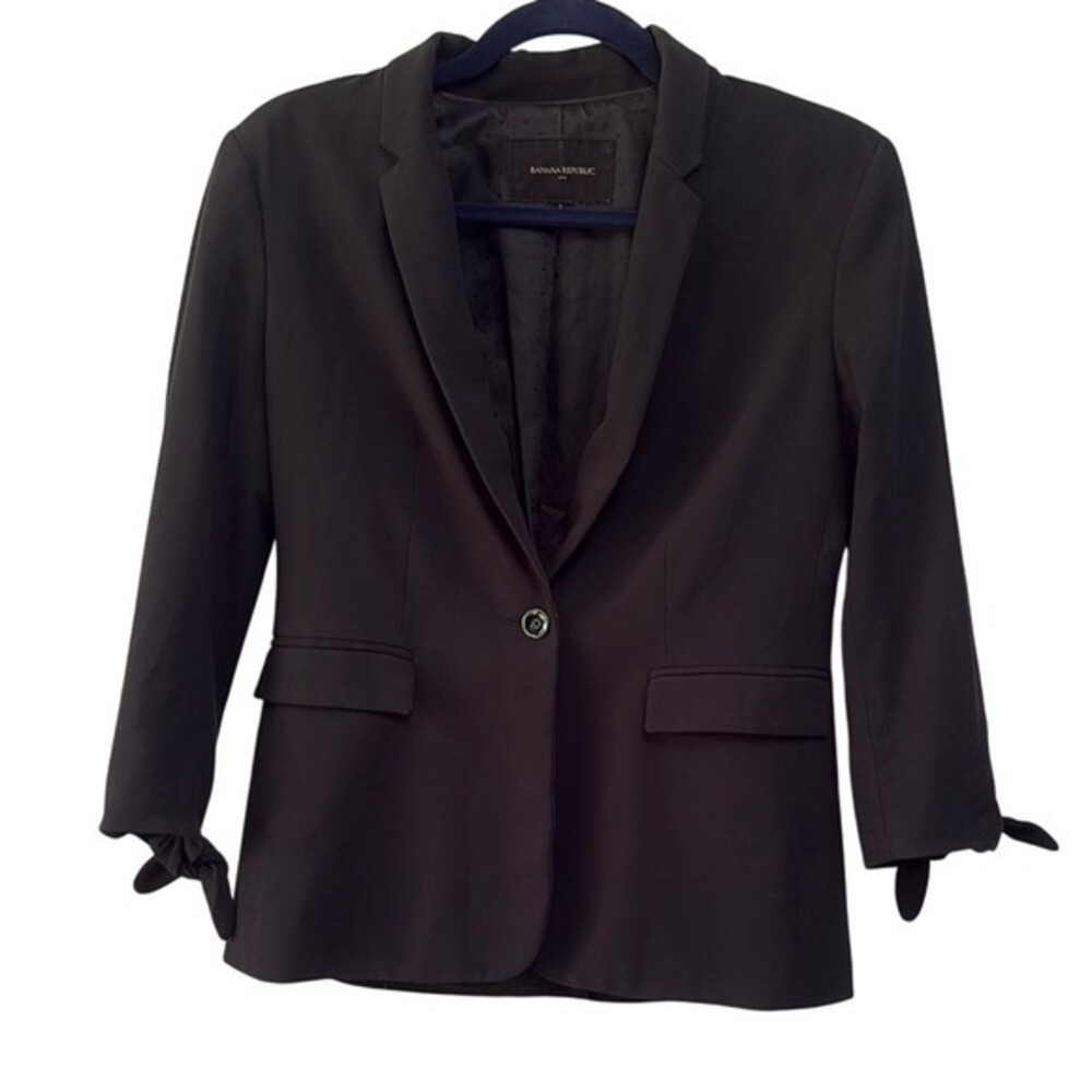 Banana Republic Black Tailored Blazer Size 2 Career Interview Quiet Luxury